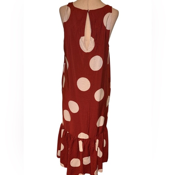 Anthropologie Michaela Flounced Polka Dot Sleeveless Dress - Picture 4 of 7